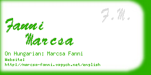 fanni marcsa business card